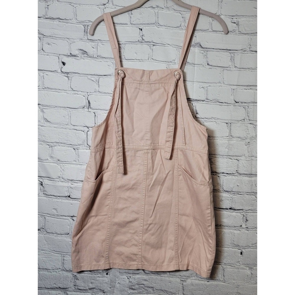 HM Pink‎ Pinafore Overall Mini Dress Cotton Lyocell Twill Womens 6 Y2K Summer